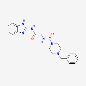 molecular formula C21H24N6O2 B10980884 N-[2-(1H-benzimidazol-2-ylamino)-2-oxoethyl]-4-benzylpiperazine-1-carboxamide 