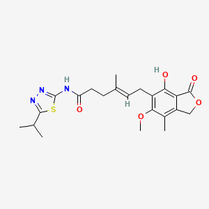 molecular formula C22H27N3O5S B10980911 (E)-6-(4-hydroxy-6-methoxy-7-methyl-3-oxo-1,3-dihydroisobenzofuran-5-yl)-N-(5-isopropyl-1,3,4-thiadiazol-2-yl)-4-methylhex-4-enamide 