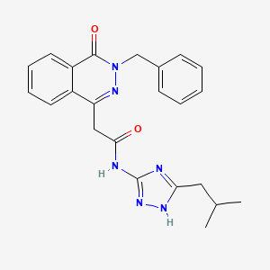 2-(3-benzyl-4-oxo-3,4-dihydrophthalazin-1-yl)-N-[3-(2-methylpropyl)-1H-1,2,4-triazol-5-yl]acetamide