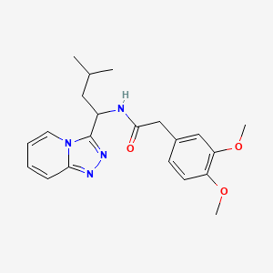 molecular formula C21H26N4O3 B10980927 2-(3,4-dimethoxyphenyl)-N-[3-methyl-1-([1,2,4]triazolo[4,3-a]pyridin-3-yl)butyl]acetamide 