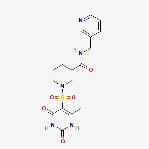 1-[(2,4-dihydroxy-6-methylpyrimidin-5-yl)sulfonyl]-N-(pyridin-3-ylmethyl)piperidine-3-carboxamide