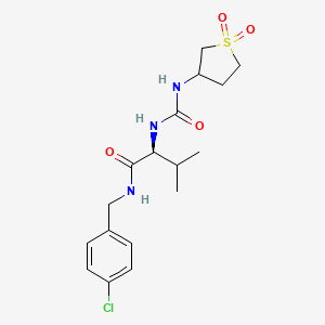 molecular formula C17H24ClN3O4S B10980935 N-(4-chlorobenzyl)-N~2~-[(1,1-dioxidotetrahydrothiophen-3-yl)carbamoyl]-L-valinamide 