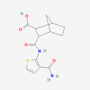 molecular formula C14H16N2O4S B10980944 3-[(3-Carbamoylthiophen-2-yl)carbamoyl]bicyclo[2.2.1]heptane-2-carboxylic acid 