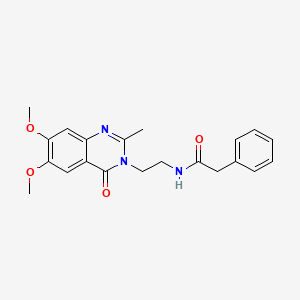 molecular formula C21H23N3O4 B10980955 N-[2-(6,7-dimethoxy-2-methyl-4-oxoquinazolin-3(4H)-yl)ethyl]-2-phenylacetamide 