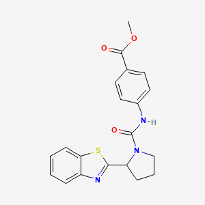 molecular formula C20H19N3O3S B10980959 Methyl 4-({[2-(1,3-benzothiazol-2-yl)pyrrolidin-1-yl]carbonyl}amino)benzoate 