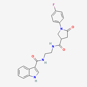 molecular formula C22H21FN4O3 B10980991 N-[2-({[1-(4-fluorophenyl)-5-oxopyrrolidin-3-yl]carbonyl}amino)ethyl]-1H-indole-3-carboxamide 