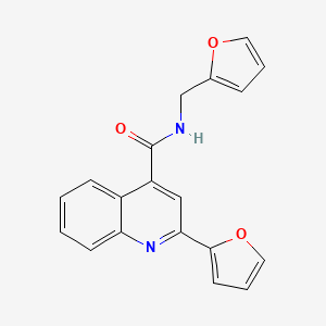 molecular formula C19H14N2O3 B10981004 2-(furan-2-yl)-N-(furan-2-ylmethyl)quinoline-4-carboxamide 