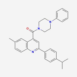 {6-Methyl-2-[4-(propan-2-yl)phenyl]quinolin-4-yl}(4-phenylpiperazin-1-yl)methanone