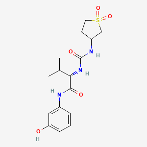 molecular formula C16H23N3O5S B10981006 N~2~-[(1,1-dioxidotetrahydrothiophen-3-yl)carbamoyl]-N-(3-hydroxyphenyl)-L-valinamide 