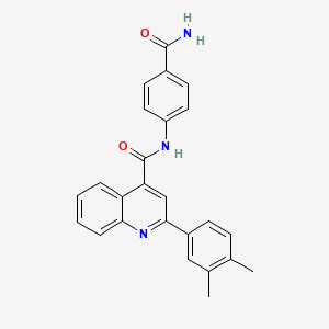 molecular formula C25H21N3O2 B10981014 N-(4-carbamoylphenyl)-2-(3,4-dimethylphenyl)quinoline-4-carboxamide 