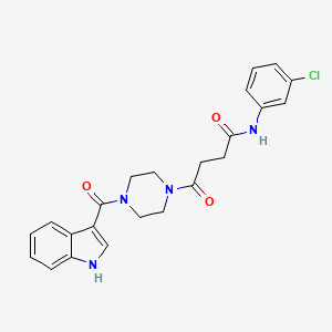 molecular formula C23H23ClN4O3 B10981029 N-(3-chlorophenyl)-4-[4-(1H-indol-3-ylcarbonyl)piperazin-1-yl]-4-oxobutanamide 