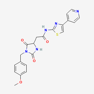 2-[1-(4-methoxybenzyl)-2,5-dioxoimidazolidin-4-yl]-N-[4-(pyridin-4-yl)-1,3-thiazol-2-yl]acetamide