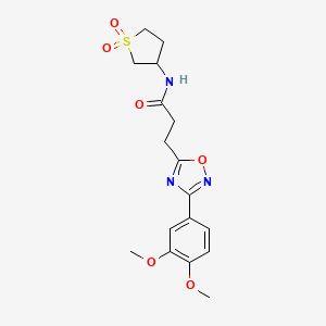 molecular formula C17H21N3O6S B10981051 3-[3-(3,4-dimethoxyphenyl)-1,2,4-oxadiazol-5-yl]-N-(1,1-dioxidotetrahydrothiophen-3-yl)propanamide 