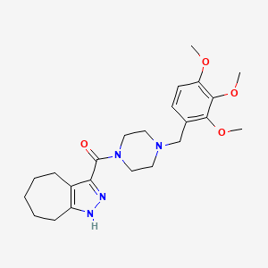 molecular formula C23H32N4O4 B10981058 2,4,5,6,7,8-Hexahydrocyclohepta[c]pyrazol-3-yl[4-(2,3,4-trimethoxybenzyl)piperazin-1-yl]methanone 