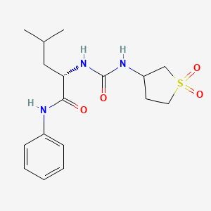 molecular formula C17H25N3O4S B10981062 N~2~-[(1,1-dioxidotetrahydrothiophen-3-yl)carbamoyl]-N-phenyl-L-leucinamide 