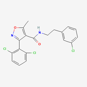 molecular formula C19H15Cl3N2O2 B10981091 N-[2-(3-chlorophenyl)ethyl]-3-(2,6-dichlorophenyl)-5-methyl-1,2-oxazole-4-carboxamide 