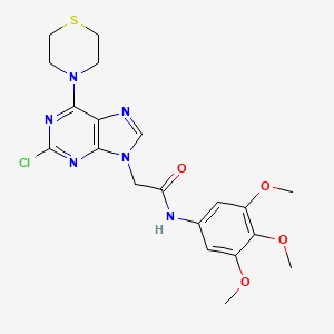 molecular formula C20H23ClN6O4S B10981115 2-[2-chloro-6-(thiomorpholin-4-yl)-9H-purin-9-yl]-N-(3,4,5-trimethoxyphenyl)acetamide 