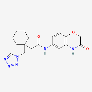 N-(3-oxo-3,4-dihydro-2H-1,4-benzoxazin-6-yl)-2-[1-(1H-tetrazol-1-ylmethyl)cyclohexyl]acetamide