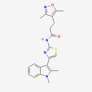 N-[4-(1,2-dimethyl-1H-indol-3-yl)-1,3-thiazol-2-yl]-3-(3,5-dimethyl-1,2-oxazol-4-yl)propanamide