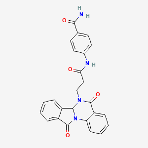 4-({3-[5,11-Dioxo-6A,11-dihydroisoindolo[2,1-A]quinazolin-6(5H)-YL]propanoyl}amino)benzamide