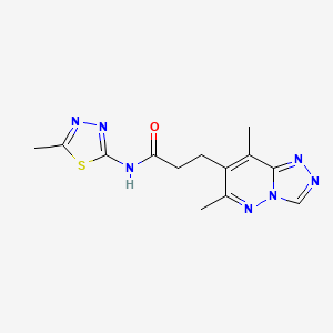 molecular formula C13H15N7OS B10981151 3-(6,8-dimethyl[1,2,4]triazolo[4,3-b]pyridazin-7-yl)-N-(5-methyl-1,3,4-thiadiazol-2-yl)propanamide 