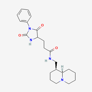 molecular formula C22H30N4O3 B10981154 Rel-3-(2,5-dioxo-1-phenyl-4-imidazolidinyl)-N-[(1R,9AS)-octahydro-2H-quinolizin-1-ylmethyl]propanamide 