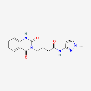 molecular formula C16H17N5O3 B10981162 4-(2-hydroxy-4-oxoquinazolin-3(4H)-yl)-N-(1-methyl-1H-pyrazol-3-yl)butanamide 