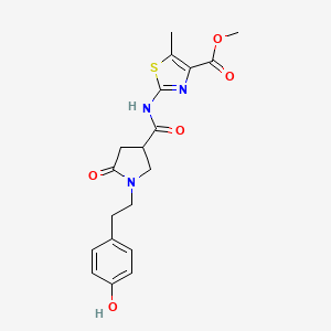 molecular formula C19H21N3O5S B10981172 Methyl 2-[({1-[2-(4-hydroxyphenyl)ethyl]-5-oxopyrrolidin-3-yl}carbonyl)amino]-5-methyl-1,3-thiazole-4-carboxylate 