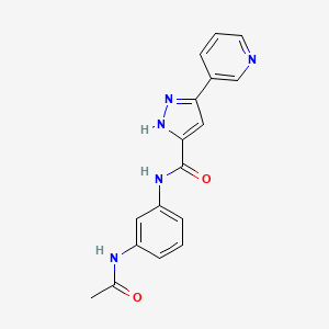 molecular formula C17H15N5O2 B10981192 N-[3-(acetylamino)phenyl]-5-(pyridin-3-yl)-1H-pyrazole-3-carboxamide 