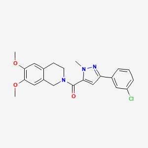 [3-(3-chlorophenyl)-1-methyl-1H-pyrazol-5-yl](6,7-dimethoxy-3,4-dihydroisoquinolin-2(1H)-yl)methanone