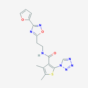 N-{2-[3-(2-furyl)-1,2,4-oxadiazol-5-yl]ethyl}-4,5-dimethyl-2-(1H-tetraazol-1-yl)-3-thiophenecarboxamide