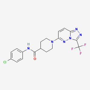 molecular formula C18H16ClF3N6O B10981218 N-(4-chlorophenyl)-1-[3-(trifluoromethyl)[1,2,4]triazolo[4,3-b]pyridazin-6-yl]piperidine-4-carboxamide 