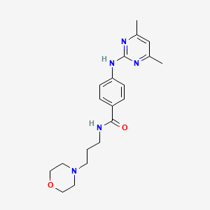 molecular formula C20H27N5O2 B10981224 4-((4,6-dimethylpyrimidin-2-yl)amino)-N-(3-morpholinopropyl)benzamide 