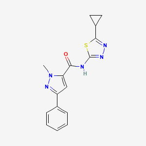 molecular formula C16H15N5OS B10981241 N-(5-cyclopropyl-1,3,4-thiadiazol-2-yl)-1-methyl-3-phenyl-1H-pyrazole-5-carboxamide 