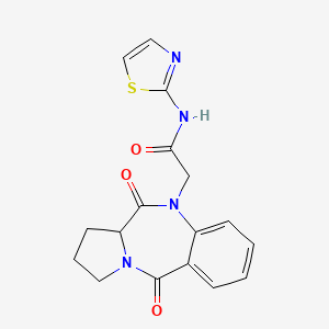 2-(5,11-dioxo-2,3,11,11a-tetrahydro-1H-pyrrolo[2,1-c][1,4]benzodiazepin-10(5H)-yl)-N-(1,3-thiazol-2-yl)acetamide