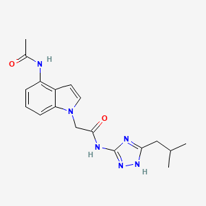 2-[4-(acetylamino)-1H-indol-1-yl]-N-[3-(2-methylpropyl)-1H-1,2,4-triazol-5-yl]acetamide