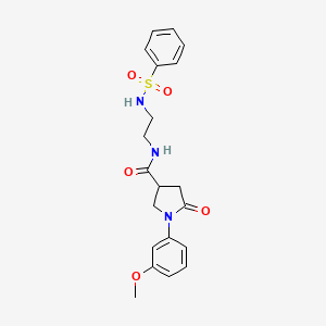 1-(3-methoxyphenyl)-5-oxo-N-{2-[(phenylsulfonyl)amino]ethyl}pyrrolidine-3-carboxamide