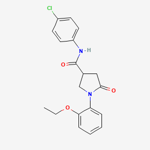 molecular formula C19H19ClN2O3 B10981286 N-(4-chlorophenyl)-1-(2-ethoxyphenyl)-5-oxopyrrolidine-3-carboxamide 