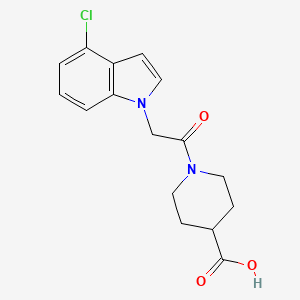 molecular formula C16H17ClN2O3 B10981294 1-[(4-chloro-1H-indol-1-yl)acetyl]piperidine-4-carboxylic acid 