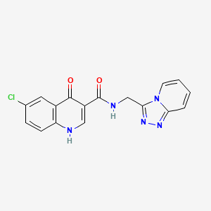 molecular formula C17H12ClN5O2 B10981296 6-chloro-4-hydroxy-N-([1,2,4]triazolo[4,3-a]pyridin-3-ylmethyl)quinoline-3-carboxamide 