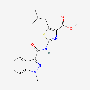 molecular formula C18H20N4O3S B10981306 methyl 2-{[(1-methyl-1H-indazol-3-yl)carbonyl]amino}-5-(2-methylpropyl)-1,3-thiazole-4-carboxylate 