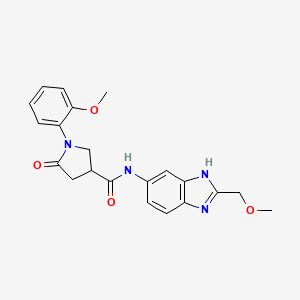 molecular formula C21H22N4O4 B10981309 N-[2-(methoxymethyl)-1H-benzimidazol-5-yl]-1-(2-methoxyphenyl)-5-oxopyrrolidine-3-carboxamide 