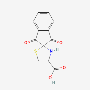 molecular formula C12H9NO4S B10981324 1,3-Dioxo-1,3-dihydrospiro[indene-2,2'-[1,3]thiazolidine]-4'-carboxylic acid 