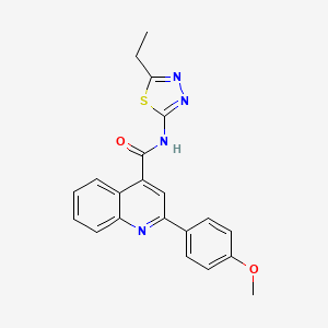 molecular formula C21H18N4O2S B10981346 N-(5-ethyl-1,3,4-thiadiazol-2-yl)-2-(4-methoxyphenyl)quinoline-4-carboxamide 