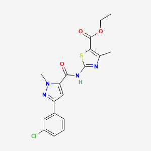 ethyl 2-({[3-(3-chlorophenyl)-1-methyl-1H-pyrazol-5-yl]carbonyl}amino)-4-methyl-1,3-thiazole-5-carboxylate