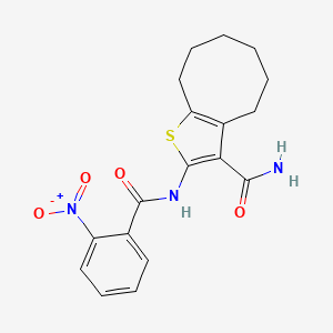 2-[(2-Nitrobenzoyl)amino]-4,5,6,7,8,9-hexahydrocycloocta[b]thiophene-3-carboxamide