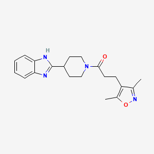 molecular formula C20H24N4O2 B10981420 1-[4-(1H-benzimidazol-2-yl)piperidin-1-yl]-3-(3,5-dimethyl-1,2-oxazol-4-yl)propan-1-one 