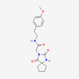 2-(2-hydroxy-4-oxo-1,3-diazaspiro[4.4]non-1-en-3-yl)-N-[2-(4-methoxyphenyl)ethyl]acetamide