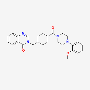 molecular formula C27H32N4O3 B10981442 3-[(4-{[4-(2-methoxyphenyl)piperazin-1-yl]carbonyl}cyclohexyl)methyl]quinazolin-4(3H)-one 