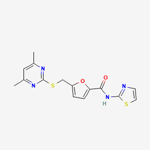 5-{[(4,6-dimethylpyrimidin-2-yl)sulfanyl]methyl}-N-(1,3-thiazol-2-yl)furan-2-carboxamide